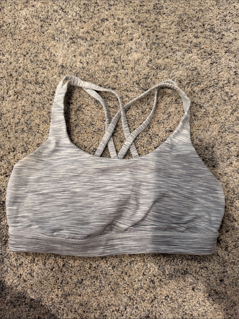 lululemon athletica Heathered Light Gray Crisscross Sports Bra